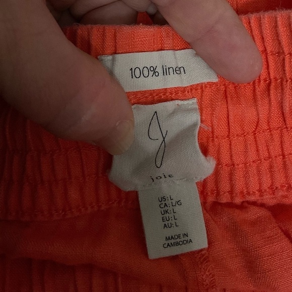 Joie crop pants. Wide leg. Linen. Size L - Picture 7 of 9